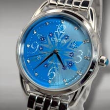 Citizen Frozen Elsa Eco-Drive Watch 12 Crystal Blue Dial Box Limited