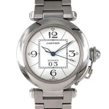 Authentic Cartier Pasha C Grande Date W31055M7 Stainless Steel Mechanical Au...