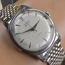 Vintage GRUEN men's automatic watch 560SS-162 Linen dial 1950s