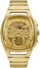 NEW BULOVA CURV MEN'S CHRONOGRAPH CHAMPAGNE DIAL GOLD TONE 262 kHz WATCH 97A160
