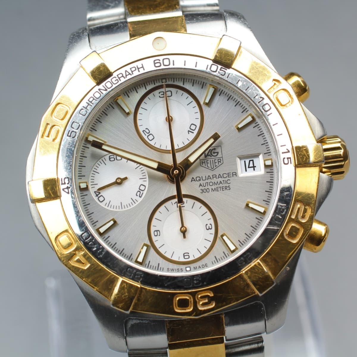 TAG Heuer Aquaracer CAF2120 Automatic Chronograph Men's Watch 42mm Exc+5 w/Paper