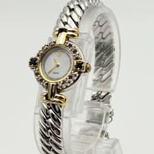 SEIKO 1F20/0B60 Ladies Watch Shell Dial Gold Silver Timepiece Elegant