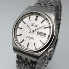 OH serviced, Vintage 1976 SEIKO ACTUS Silver Wave 21J 6306-8010 Automatic #2510
