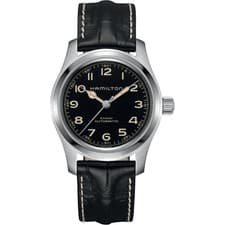 Hamilton Khaki Field Murph 42 MM SS Leather Strap Black Dial Watch H70605732