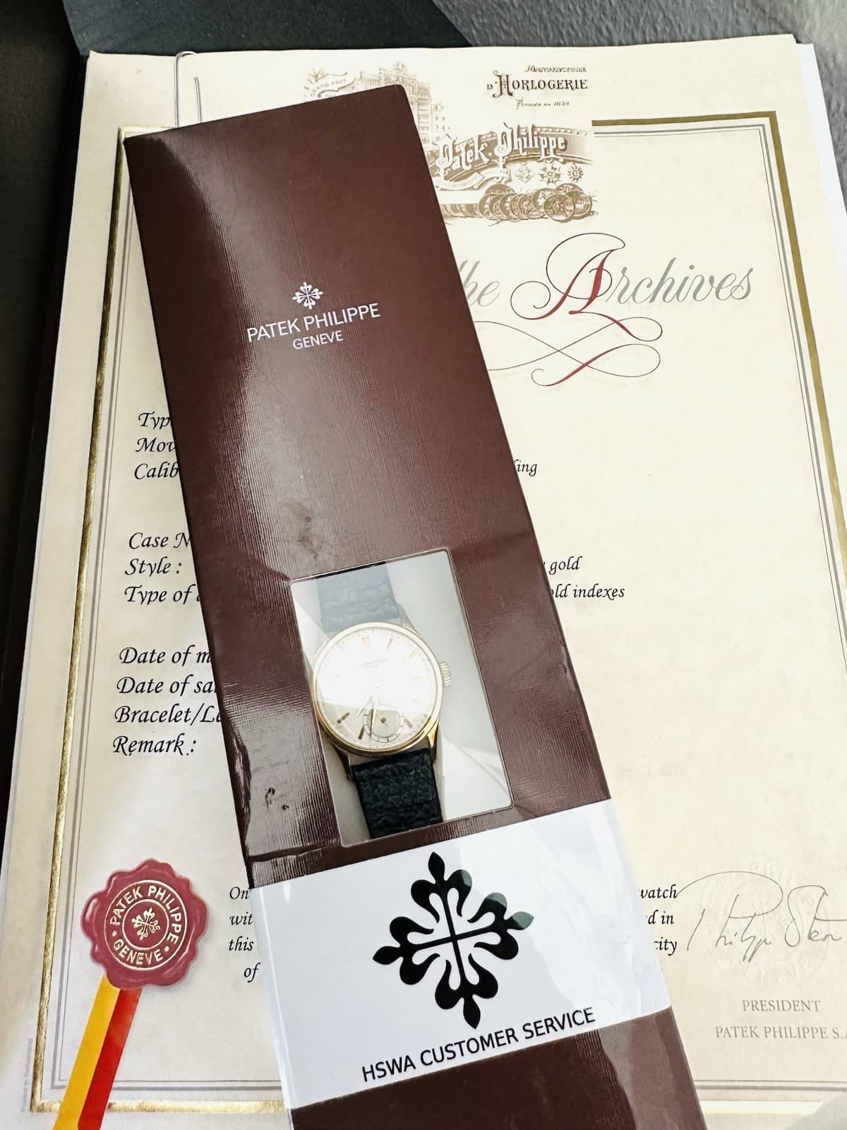 Rare 1938 Patek Philippe Ref 96 Calatrava 18k Gold Service & Archive~ 1 Owner