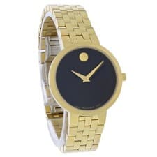 Movado Museum Women's Gold Tone Stainless Steel Quartz Watch 0607847