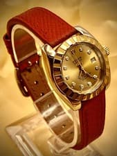 TUDOR Classic Date Women's Auto Watch. 28mm Gold Dial with Diamonds Ref: 22013.