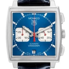 Tag Heuer Monaco Chronograph Steel Blue Dial Mens Watch CW2113