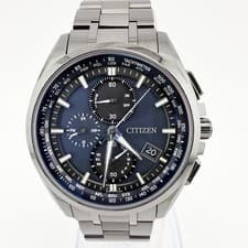 Citizen ATESSA AT8044 56L Solar Titanium Watch Blue Timepiece for Men