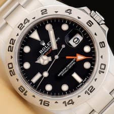 2019 CARD ROLEX 216570 EXPLORER II 42MM GMT STEEL OYSTER BLACK DIAL DATE WATCH