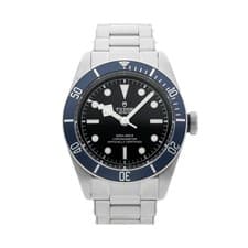 Tudor Heritage Black Bay Blue Steel Auto 41mm Black Dial Bracelet Watch 79230B