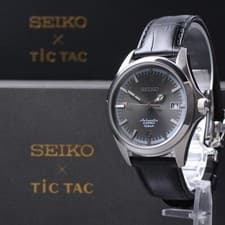 Near MINT SEIKO TiCTAC Date 4R35-02R0 Auto 41mm Men's Watch Full Set