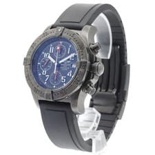 BREITLING AVENGER SKYLAND M13380 44mm SS Black Dial Rubber Strap #C268