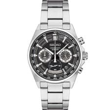 SEIKO Men's Essential Chrono SS BLK Black Chronograph