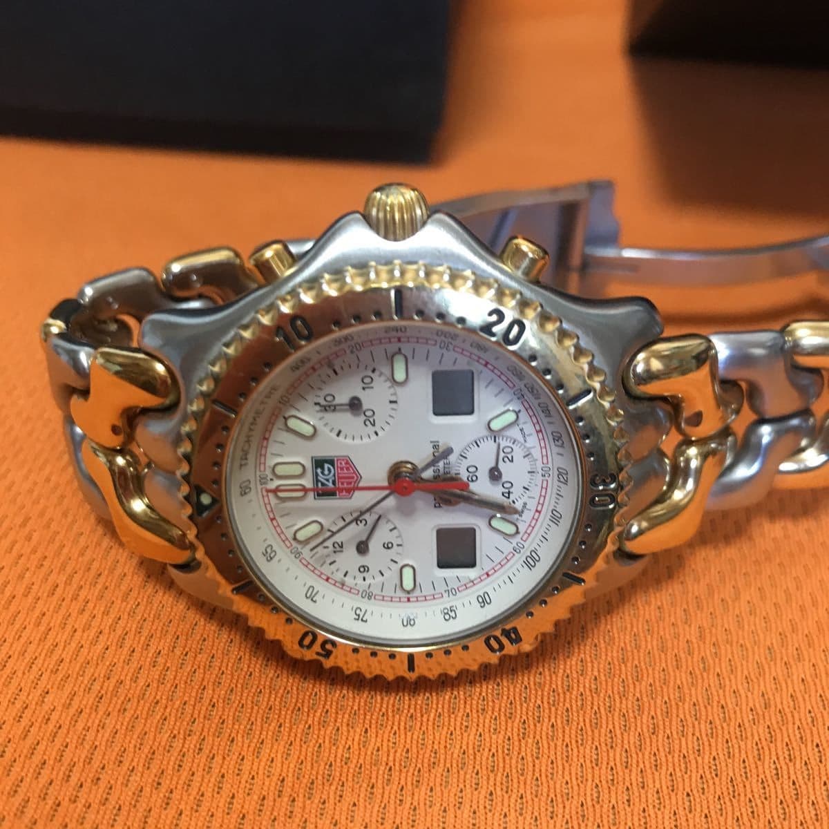 Tag Heuer Senna CG1123 Chronograph Quartz Watch Two Tone Needs Battery Men's