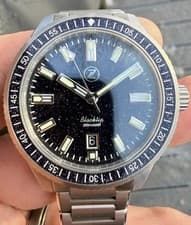 Zelos Blacktip Aventurine 300M Diver Steel 40mm Automatic Watch