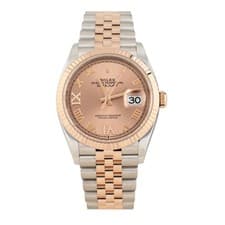Rolex Datejust 36 Steel & Rose Gold Pink 36mm Fluted Jubilee 126231 Full Set