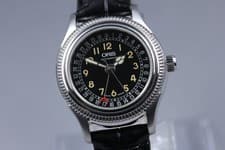 Near MINT ORIS Pointer Date 7472 Rare Black Dial Automatic 28mm Ladies Watch