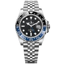 Rolex GMT Master II 40mm Batgirl Black Blue Bezel Steel Jubilee Watch 126710BLNR