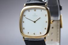 Vintage 1980s Omega De Ville Cal.1378 Quartz White Dial Gold-Tone [Exc+5]