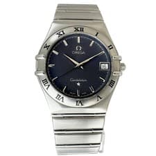 OMEGA Constellation Used Men s Watch 1512.40 Quartz Stainless Navy Dial A Rank