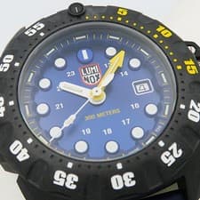 LUMINOX Deep Dive XS.1553 Military Blue Yellow Dial Men's Rubber Watch Boxed