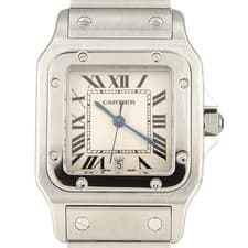 Authentic Cartier Santos Galbe LM W20060D6 Stainless Steel Quartz #260-006-7...