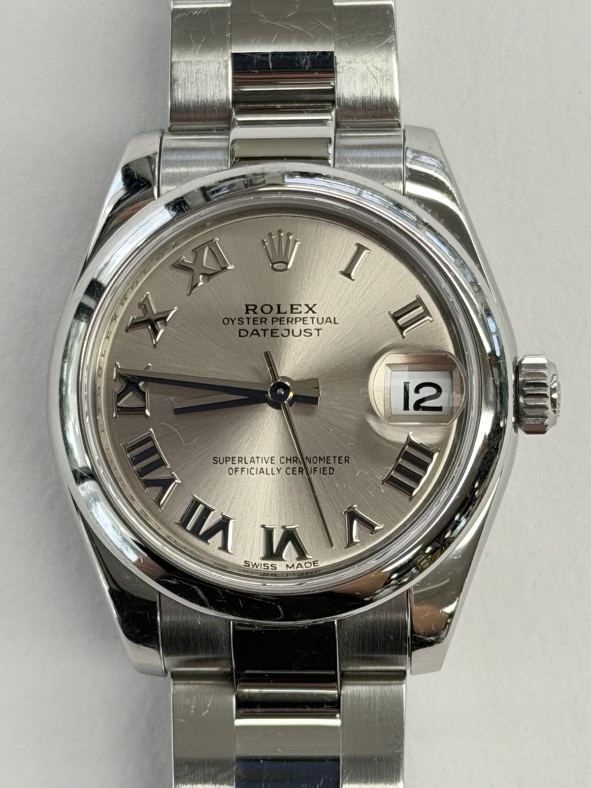 Rolex Datejust Silver Roman Dial 31mm Automatic Watch 178240 - 2025 Service Card