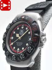 🎦[Near MINT] TAG Heuer Formula 1 WA1214 Black Red Date Quartz Men's Watch JAPAN