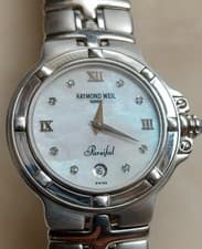 Raymond Weil 9995-PD White Mother Of Pearl Dial Quartz Watch Women Excellent