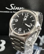 Men's Watch Sinn 556.M Pilot Automatic Black Dial 38.5mm SS Bracelet Full Set