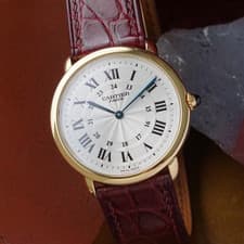 Cartier 1990s Ronde Louis CPCP Paris Mecanique W1527951 Yellow Gold 32mm