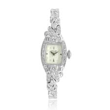 Hamilton 14 Karat White Gold Vintage Diamond Watch