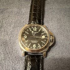 Panerai Luminor MT Automatic Stainless Steel Diver Watch Black Dial Leather Band