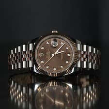 Rolex Datejust 41mm 126331 Chocolate Diamond Dial Rose Gold Steel Jubilee Full