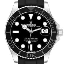 Rolex Yachtmaster White Gold Oysterflex Bracelet Mens Watch 226659 Box Card