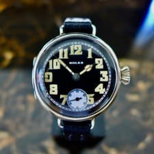 BEAUTIFUL GENTS WW1 1915-16 BRITISH MILITARY ROLEX TRENCH WATCH IN SILVER