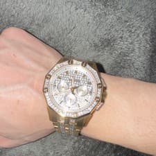 Bulova Men's Gold Tone Multifunction Crystal Octagon Quartz Wristwatch