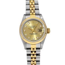 ROLEX Datejust 10P Diamond 69173G W number (manufactured around 1995) Champa...