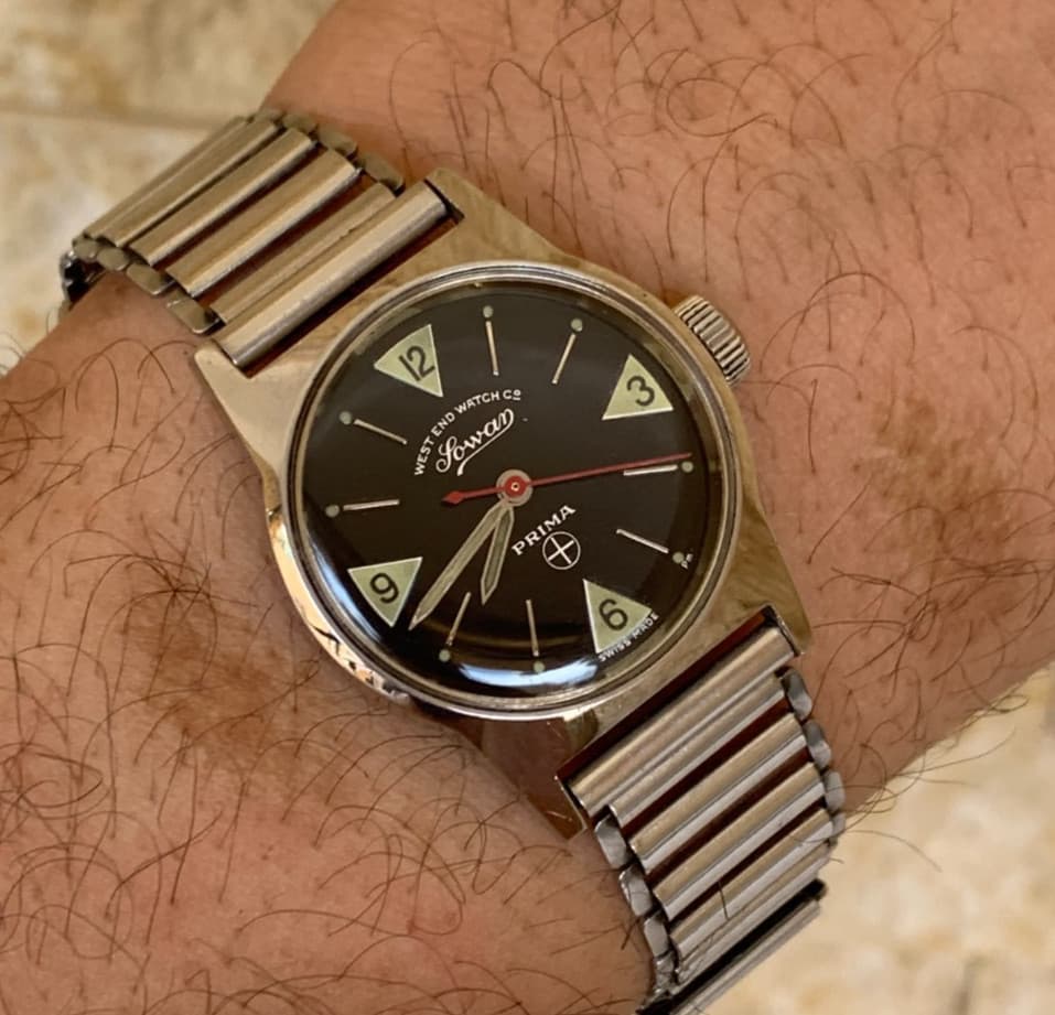 Vintage West End Watch Co Sowar Prima Manual 29mm Boy Size Mint Original Boxed