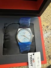 Tissot PRX Powermatic  Two Tone Blue Dial  Steel Watch T1374071135101