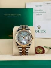 Rolex Datejust 36 MOP Pearl Roman Fluted Jubilee Preowned 2010 116233