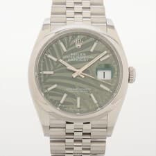 Rolex DATEJUST 36 126200 SS SS AT olive green palm motif dial