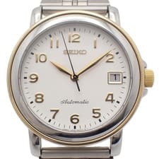 SEIKO Mechanical Automatic Men s Watch Combo White Dial Aftermarket Belt SCVJ003