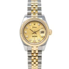 Rolex Lady-Datejust 179173 Gold & Steel Champagne Jubilee Diamond - Pre-owned