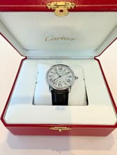 Cartier Ronde Solo Watch - 42 mm Steel Case - Black Grained Calfskin Strap