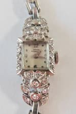 Girard Perregaux, 17J Platinum & 14K White Gold Diamond Set Vintage Wrist Watch