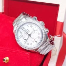 Omega Speedmaster with Diamond bezel and White MOP Dial REF:32415384005001