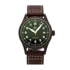 IWC Pilot's Watch Spitfire Bronze Auto 39mm Green Dial Strap Watch IW3268-02