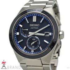 Seiko Men s Watch Astron Nextar Solar Radio Wave Titanium Navy Dial SBXY051 8B63